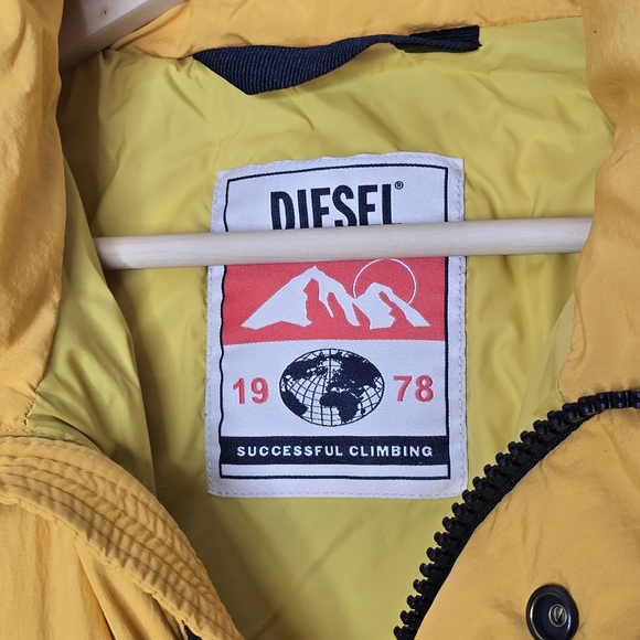 DIESEL W-ROLF jacket down jacket men's winter jacket yellow size S - Picture 7 of 16